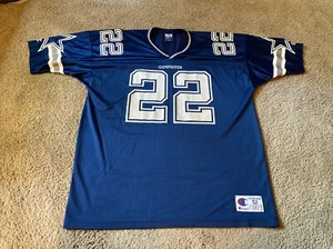 Vintage 90s Champion Emmitt Smith Dallas Cowboys #22 Jersey Size 52 USA Made - Picture 1 of 8