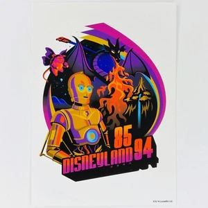 Disneyland Postcard Star Wars C-3PO Maleficent Art of Disney Theme Parks Decades - Picture 1 of 2