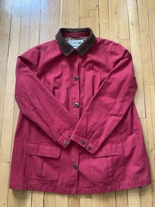 Cappotto vintage LL Bean donna 1x tela rossa velluto a coste fienile lavoro giacca abbigliamento da lavoro - Foto 1 di 11