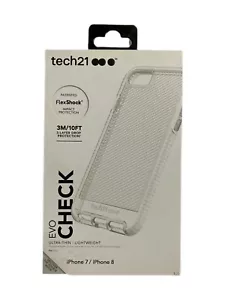 Tech21 Evo Check Case For iPhone 7 iPhone 8 iPhone Se2022 Se2020 - Clear / White - Picture 1 of 3