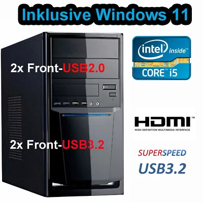 SC ELEKTRONIK Windows 11 ELITE PC INTEL Core i5 12400 4,4GHz 16GB USB3.2 SSD 1TB Grafik UHD o