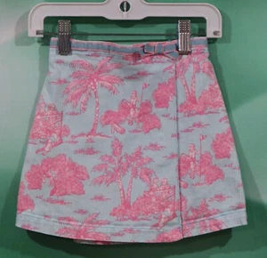 E-Land Girls Size 5 Blue Stripe Pink Summer Lined Wrap Skirt - Picture 1 of 2