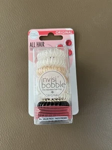 Invisibobble ORIGINAL Multipack 8 piece Clear, Gold, Pearl, Black BNIP SEALED - Picture 1 of 4