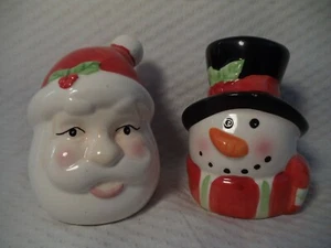 Salz und Pfefferstreuer Weihnachtsmann und Schneemann Keramik Weihnachten Urlaub 3" - Bild 1 von 8
