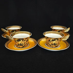 Rosenthal Versace Barocco Set of 4 Tea Cups & 4 Saucers (Q0958) - Picture 1 of 9