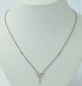 Hals Kette in 925 er Silber und 18 Kt. 750 er Gold Designer SB 51 cm - Bild 1 von 12