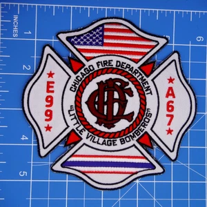 Chicago Illinois Fire Dept Engine 99 Little Village Bomberos  patch-Bin A - Picture 1 of 2