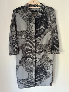 Next Shirt Dress Size 16 Grey Black Animal Print Summer Holiday - Picture 1 of 9