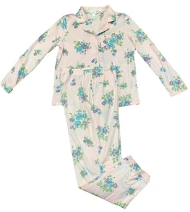 Set Pigiama Adonna Caldo Pile Taglia M Rosa Pastello Blu Stampa Rosa Nuovo Donna - Foto 1 di 11