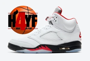 Air Jordan 5 'Fire Red Silver Tongue' 2020 Sz 12 - Picture 1 of 5