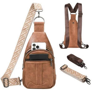 Sling Bag für Damen Leder Umhängetaschen Beuteltasche Blet Bags Rucksack Bauchtasche... - Bild 1 von 7