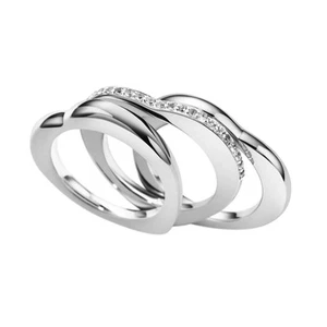 LINKS OF LONDON Damen Love Note weißer Saphir Dreifach Ring UK L NEU UVP250 - Bild 1 von 1