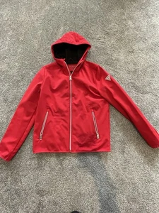 Guess Jacket Men's Size Small Red Polyester Softshell Windbreaker Hooded - Picture 1 of 7