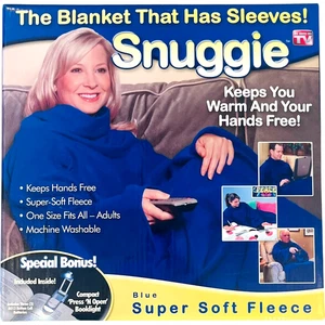 SNUGGIE Original Blanket Sleeves Blue Adult Soft Fleece In Box One Size - Picture 1 of 6