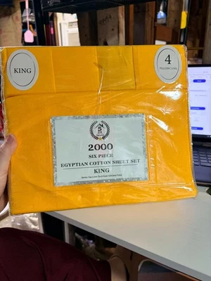 2000 Thread Count 6 Piece Egyptain Cotton Sheet Set- KING - Image 1 of 2