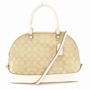 Coach Sierra Satchel Handbag Shoulder 2Way Signature Beige /Ae Women - Picture 1 of 9