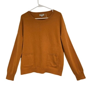 Repeat Burnt Orange 100% Kaschmir Oversize Pullover Fronttaschen, Gr. 38 / US S - Bild 1 von 7