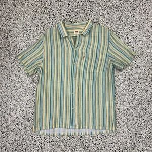 levi's camicia uomo media abbottonata lino verde relax leggera preppy casual - Foto 1 di 5