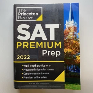Princeton Review SAT Premium Prep 2022 : 9 Practice Tests + Review & Techniques - Picture 1 of 10