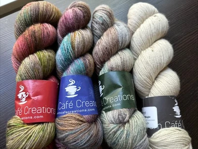 Yarn Cafe Creations Veranda BFL DK Weight Yarn Lot Of 4 In A Fade Set - Image 1 of 2