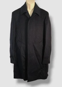 $1196 Neiman Marcus Men's Blue Wool Cashmere Overcoat Jacket Size 50R - Picture 1 of 2