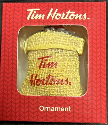 TIM HORTON'S ÁRBOL DE NAVIDAD ADORNO BOLSA DE GRANOS DE CAFÉ - NUEVO EN CAJA 2016 Foto 1 de 4