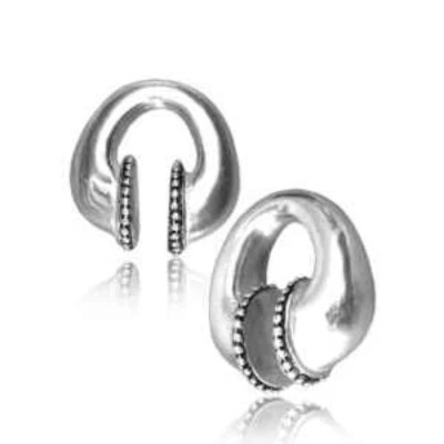 PAR DE TAPONES DE 1/2" PULGADA PLATEADOS PESOS DE OREJA TAPONES CALIBRE PENDIENTES TAPONES EXPANSORES Foto 1 de 4