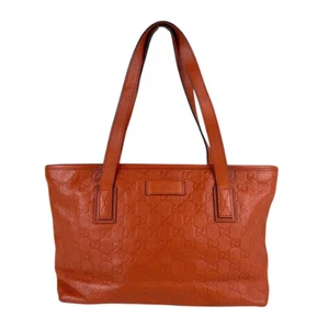 Auth GUCCI Guccissima Handbag Tote Bag Orange Leather - z5190 - Picture 1 of 14