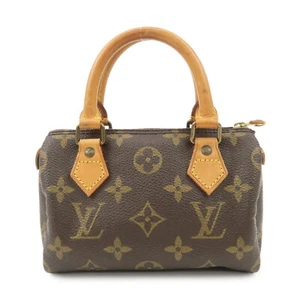 Auth Louis Vuitton Monogram Canvas Mini Speedy Hand Bag Brown M41534 Used F/S - Picture 1 of 24