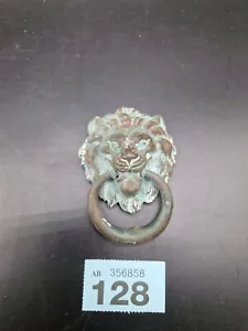 Antique Victorain Brass Lion Head Door Knocker Well Cast 7x6.5Cm Reclaimed #128 - Picture 1 of 11