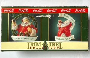 COCA-COLA TRIM-A-TREE COLLECTION CHRISTMAS ORNAMENT 2-PACK (1992) - Picture 1 of 7