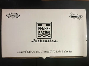 GMP Sunoco T 70 Lola Chevy RACE CAR SET of 3 Penske Racing 1:43 NEW IN BOX - Picture 1 of 4