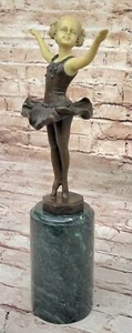 Bailarina Preiss Prima bronce hecha a mano escultura Art Deco base de mármol obra de arte - Imagen 1 de 10
