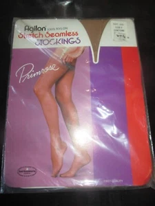 Medias de nailon sin costuras Primrose Vintage Suntone - Talla 8 1/2 a 9 - Años 70 - Imagen 1 de 2