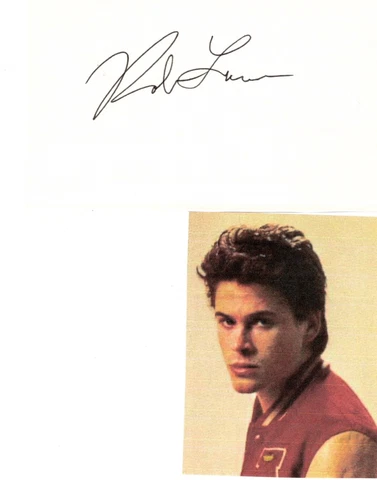 Rob Lowe signed card! Cover