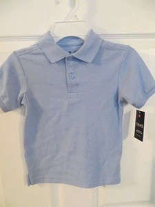 NEW CHAPS BOYS APPROVED SCHOOL UNIFORM LIGHT BLUE SHORT SLEEVE POLO SIZE M 5-6 - Picture 1 of 3
