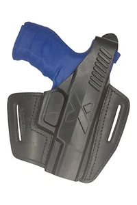 B5 Leather Holster fits Walther PPQ Beltholster Right-handed black VlaMiTex - Picture 1 of 5
