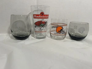 4 Different NFL CLEVELAND BROW Beer Barware GLASSES SS - Picture 1 of 4