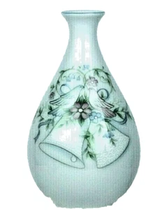 Jarrón de boda Noritake Dove's & Bell's 4 1/2" de alto "buena suerte japonesa" nuevo - Imagen 1 de 4