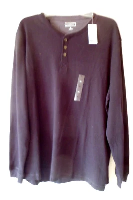 Club Room's Men's XL  Black 1/4 Button Long Sleeve Thermal Shirt - Image 1 of 2
