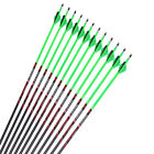 12Pcs Carbon Arrows Spine250-600 ID6.2mm 2" Plastic Vane Compound Bow Hunting