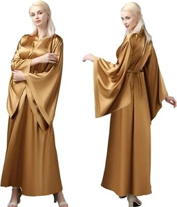 New Women's Silk Kimono Long Robe Satin Bridesmaid Wedding Sleepwear Dress Robes - Picture 1 of 30