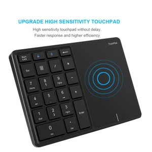 Numeric Keyboard With Touchpad BT Keypad 2.4G Wireless Numer Pad Rechargeable - Picture 1 of 16