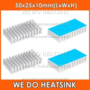 Refroidisseur de radiateur dissipateur thermique à fente argent 50 x 25 x 10 mm avec coussin thermique pour circuit intégré processeur - Photo 1/4