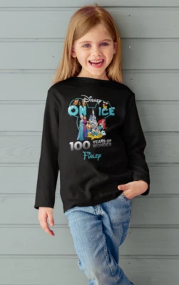 Personalised Disney On Ice 100 Years of Wonder T-Shirt, Customise Disney Tee - Image 1 of 3