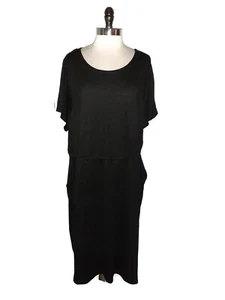 NEW TORRID Plus Size 4 4X T-Shirt Dress Black Short Sleeve Pockets Stretch - Picture 1 of 5