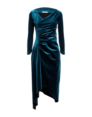 Nuevo con etiquetas Vestido Chiara Boni La Petite Bata Minnash Terciopelo Azul Jade 4 $750 Foto 1 de 4