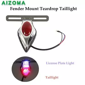 Luz trasera retro estilo lágrima para guardabarros con luz de matrícula para Harley Dyna - Imagen 1 de 9