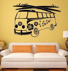 Wall Sticker Hippie Vans Bus Mobil Art Mural Vinyl Decal (ig1934) - Picture 1 of 2