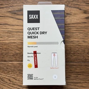 SAXX Quest Quick Dry Mesh Baselayer Bottom Men’s Size Large Slim Fit Lightweight - Picture 1 of 6